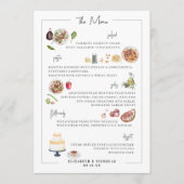 Geïllustreerde Maatwerk | Trouwmenu Menu (Voorkant)