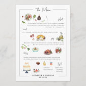 Geïllustreerde Maatwerk | Trouwmenu Menu (Voorkant)