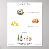 Geïllustreerde Maatwerk | Trouwmenu Poster (Voorkant)