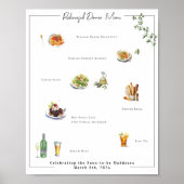 Geïllustreerde Maatwerk | Trouwmenu Poster (Voorkant)