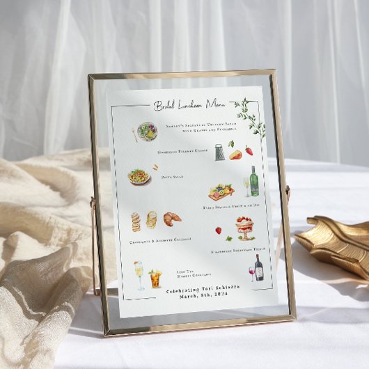 Geïllustreerde Maatwerk | Trouwmenu Poster