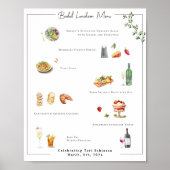 Geïllustreerde Maatwerk | Trouwmenu Poster (Voorkant)