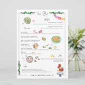 Geïllustreerde Maatwerk | Trouwmenu Taco Bar Menu (Staand voorkant)
