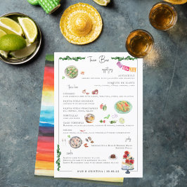 Geïllustreerde Maatwerk | Trouwmenu Taco Bar Menu