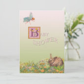 geïllustreerde MAGISCHE INVITATIE BABY SHOWER Kaart (Staand voorkant)