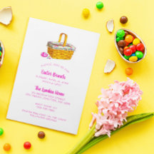 Geïllustreerde mand en ei roze Pasen