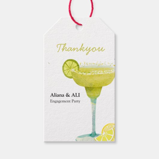 Geïllustreerde Margarita Limoen Mexicaanse bruids  Cadeaulabel (Voorkant)