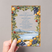 Geïllustreerde mediterrane bruiloft acryl uitnodigingen (Insitu (Draagbaar))