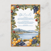 Geïllustreerde mediterrane bruiloft informatiekaartje (Voorkant)