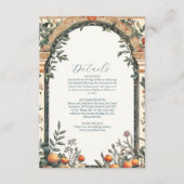 Geïllustreerde mediterrane bruiloft informatiekaartje (Voorkant)