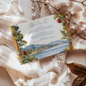 Geïllustreerde mediterrane bruiloft informatiekaartje