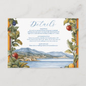 Geïllustreerde mediterrane bruiloft informatiekaartje (Voorkant)