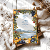 Geïllustreerde mediterrane bruiloft save the date