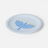 Geïllustreerde Menorah Chanoeka Papieren Bordje (Gekanteld)