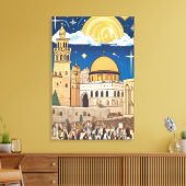 Geïllustreerde Midden-Oosterse koepel van de rotsk Canvas Afdruk (Insitu (Woonkamer))