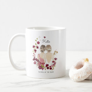 Geïllustreerde moeder van de bruid   Monogram  Koffiemok