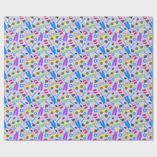 geillustreerde monteur cadeaupapier (Vlak)