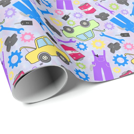 geillustreerde monteur cadeaupapier (Rol Hoek)