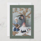 Geïllustreerde muizen op kerst koekoeksklok feestdagenkaart (Achterkant)