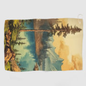  Geïllustreerde Nationale Parkkunst Golfhanddoek (Horizontaal)