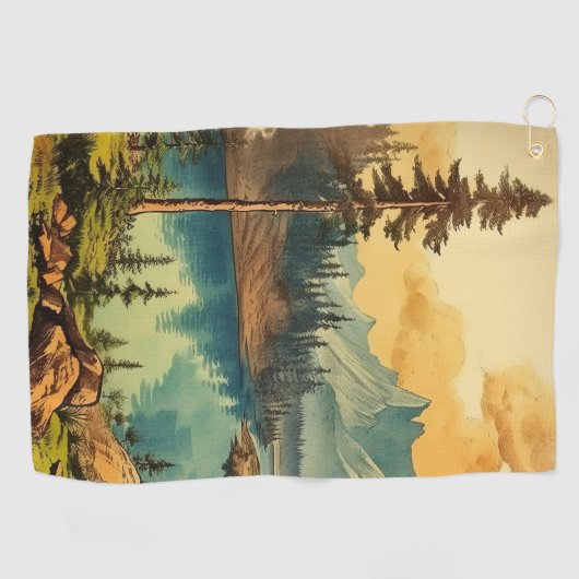  Geïllustreerde Nationale Parkkunst Golfhanddoek (Horizontaal)
