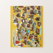 Geïllustreerde Normandië Frankrijk Jigsaw Puzzel (Verticaal)