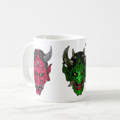 Geïllustreerde Oni-demons Koffiemok (Voorkant links)