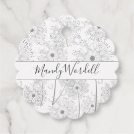 Geïllustreerde paardebloem bloemen bedankjes labels