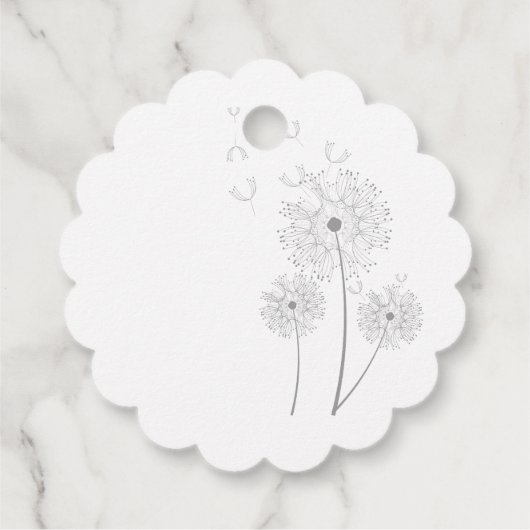 Geïllustreerde paardebloem bloemen bedankjes labels (Achterkant)