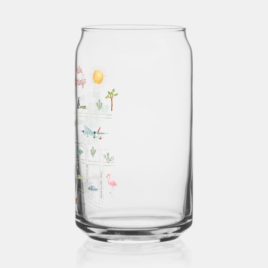 Geïllustreerde Palm Springs kaart | vrijgezellen Blikvorm Glas (Achterkant)