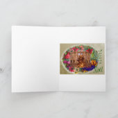 Geïllustreerde Parijs Kerstmis van Eiffel Toren Feestdagen Kaart (Binnen)