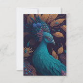 Geïllustreerde Peacock Arabische Moslim RSVP kaart (Achterkant)