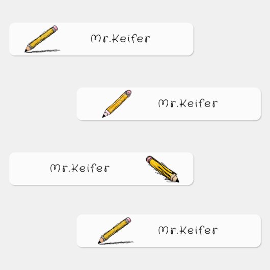 Geïllustreerde Pencil Simple Personalize Teacher N Labels (Groep)