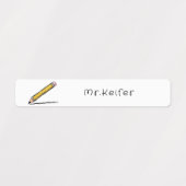 Geïllustreerde Pencil Simple Personalize Teacher N Labels (Design 1)