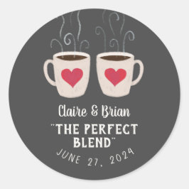 Geïllustreerde Perfect Blend Heart Mokken Favor Ronde Sticker