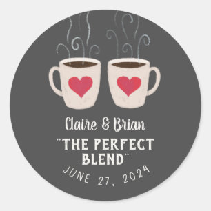 Geïllustreerde Perfect Blend Heart Mokken Favor Ronde Sticker