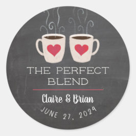 Geïllustreerde Perfect Blend Heart Mokken Favor Ronde Sticker