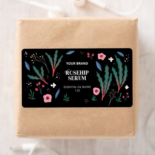 Geïllustreerde Planten Druppelflacon Productlabels Etiket (Insitu)