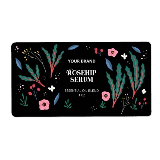 Geïllustreerde Planten Druppelflacon Productlabels Etiket (Voorkant)