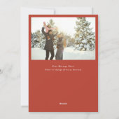 Geïllustreerde Poinsettias Gold Ribbon Foto Feestdagenkaart (Achterkant)