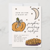 Geïllustreerde pompoen schilderij taart Halloween  Kaart (Voorkant)