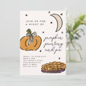 Geïllustreerde pompoen schilderij taart Halloween  Kaart (Staand voorkant)