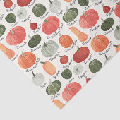 Geïllustreerde pompoentypen tissuepapier (Detail)