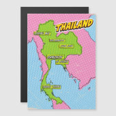 Geïllustreerde Pop Art Thailand kaart (Voorkant / Achterkant)