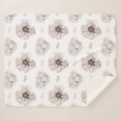 geïllustreerde poppiebloem sherpa deken (Voorkant (horizontaal))