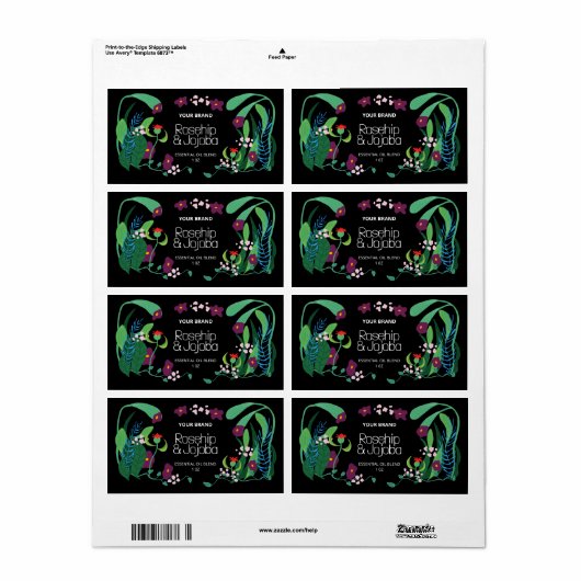 Geïllustreerde productlabels voor druppelflacons etiket (Full Sheet)