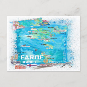 Geïllustreerde Reisgids Faeröer  Briefkaart