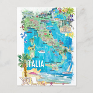 Geïllustreerde Reisgids Italië Briefkaart