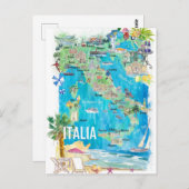 Geïllustreerde Reisgids Italië Briefkaart (Voorkant / Achterkant)