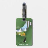Geïllustreerde reisgids van Pakistan. Bagagelabel (Achterkant verticaal)